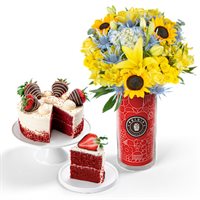 Grand Red Velvet Cake  Bouquet Gift Set